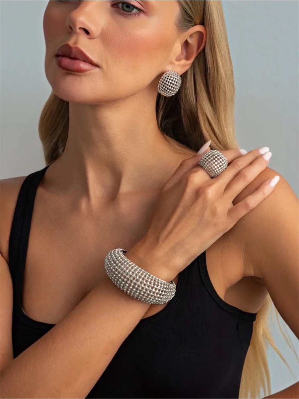 3PC Mesh Bracelet, Earrings and Ring Set NWT